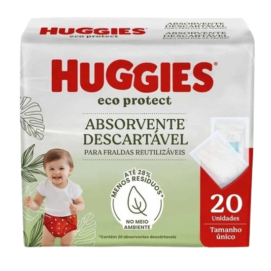 Absorvente Descartável p/ Fralda Huggies Eco Protect - 20 un